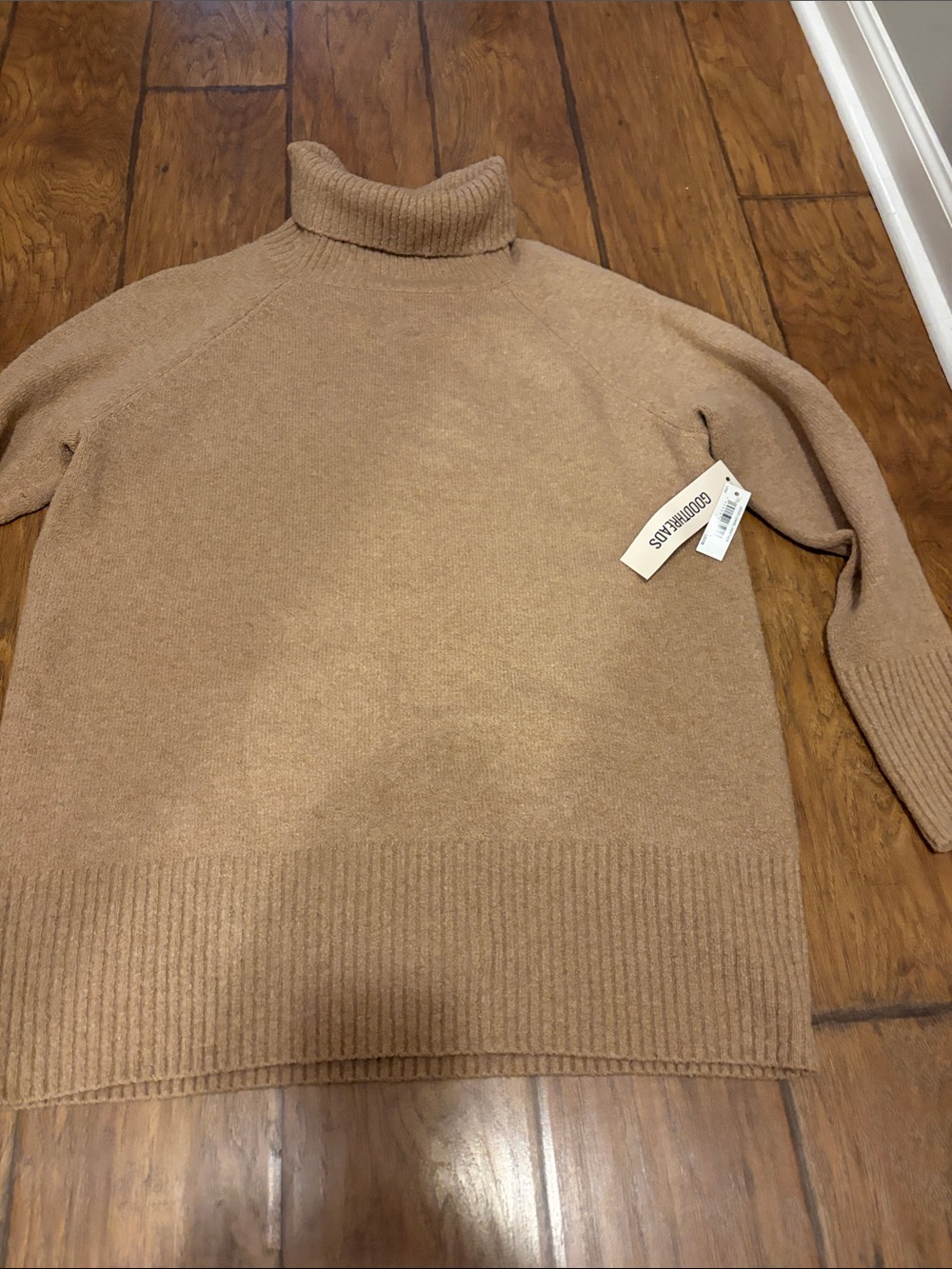 Goodthreads Cozy Ribbed Crewneck Sweater - Camel Brown